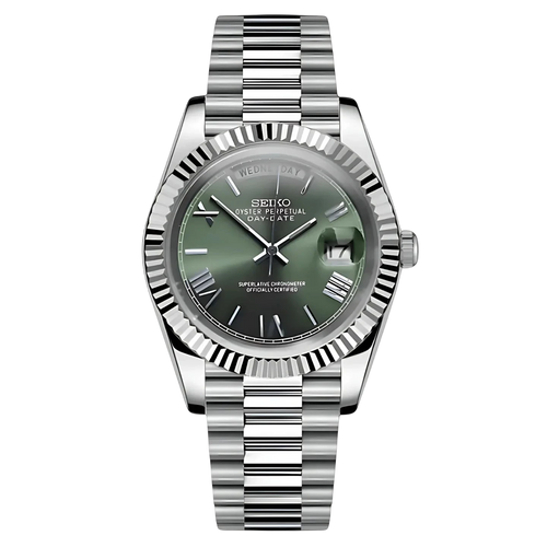 Seikodate Vert Olive Chiffres Romains