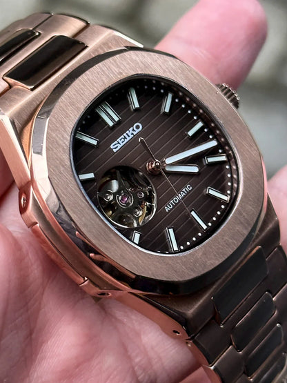 Nautiko rose gold open heart