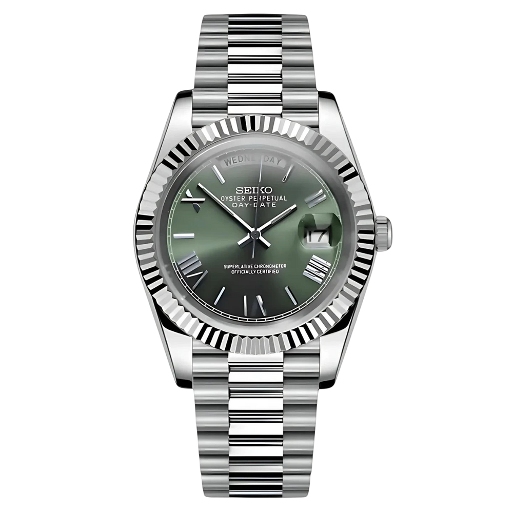 Seikodate Vert Olive Chiffres Romains