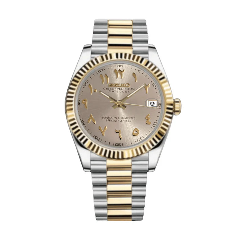 Seikojust beige white-gold arabic