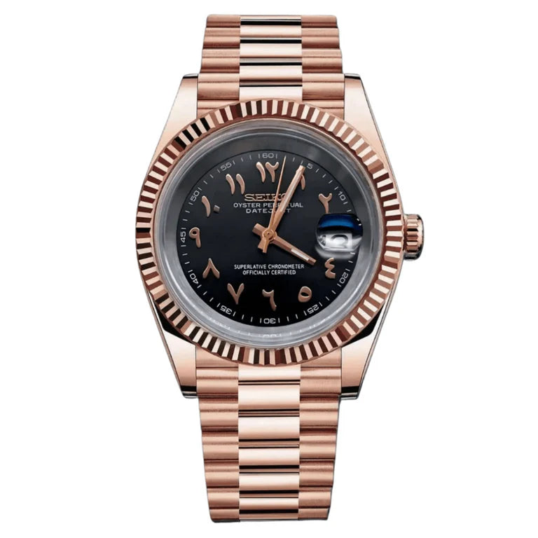 Seiko Just black rose-gold Arabic